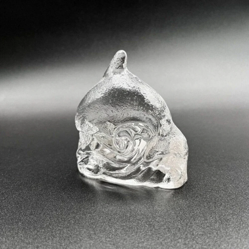 PartyLite Dolphin on Wave Tealight‎ Holder | Clear Glass Ocean Candle Votive - Picture 5 of 13